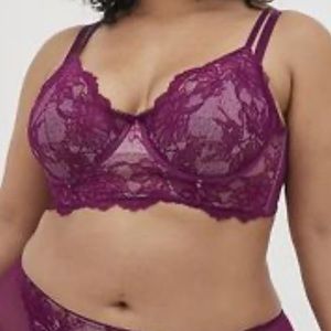 Torrid Dot Lace Women 4X Long Line Underwire Bra Bralette NWT